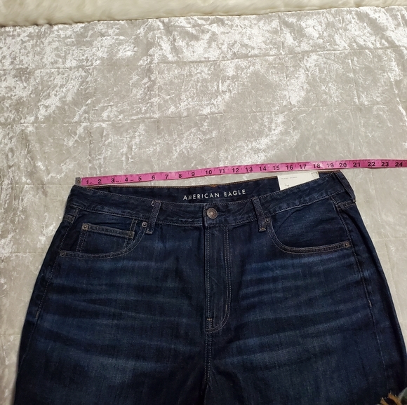 American Eagle Dark Wash Cuffed Midi Shorts - Picture 6 of 7